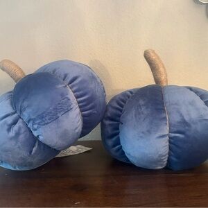 Blue Velvet Pumpkin Decor